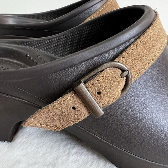 Crocs Sarah Clogs Mules Dual Comfort Espresso Brown Women’s 7 - Picture 3 of 11